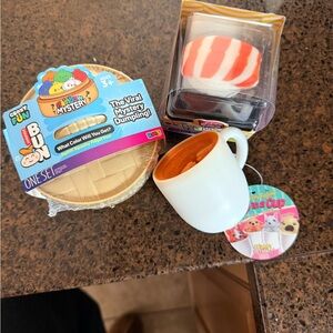 Crazy Fun Rainbow Mystery Dumpling & Cups Squishy Toy Bundle